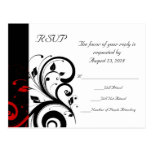 Black and White with Red Reverse Swirl Post Card