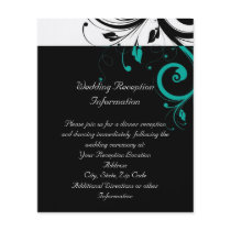 Black and White with Teal Reverse Swirl Personalized Flyer