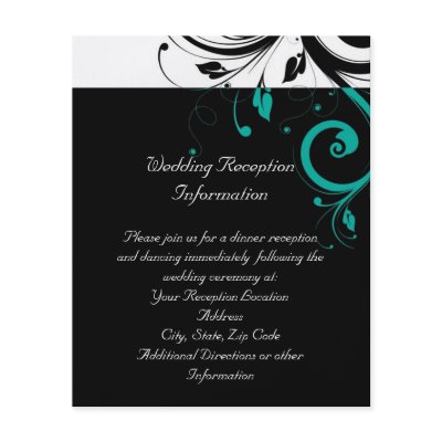 Black and White with Teal Reverse Swirl Personalized Flyer by CustomInvites