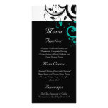 Black and White with Teal Reverse Swirl rack cards