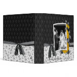 Black and White Yellow Gerber Daisies Binder