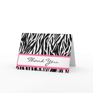 Black and White Zebra Bridal Shower Thank You Card card