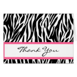 Black and White Zebra Bridal Shower Thank You Card