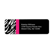 Black and White Zebra Personalized Address Label