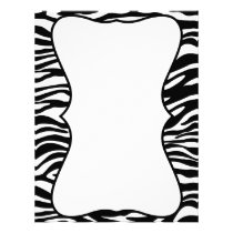 Black and White Zebra Print Customized Letterhead letterhead