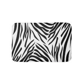Black and White Zebra Print Pattern Bath Mats