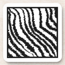 Black and White Zebra Print Pattern. Drink Coaster