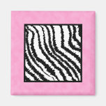 Black and White Zebra Print Pattern. Fridge Magnet