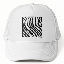 Black and White Zebra Print Pattern. Mesh Hats