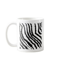 Black and White Zebra Print Pattern. Coffee Mugs