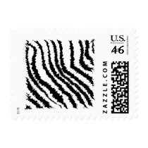 Black and White Zebra Print Pattern. Postage Stamps