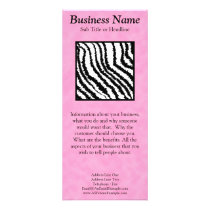Black and White Zebra Print Pattern. Rack Card