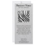 Black and White Zebra Print Pattern. Custom Rack Card