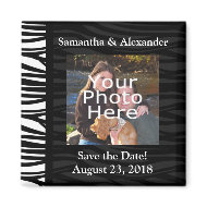 Black and White Zebra Print Photo Save the Date magnet