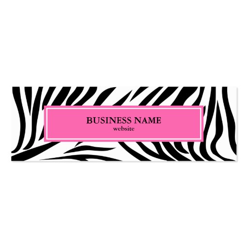 Black and White Zebra Print with Hot Pink Business Card Template (back side)