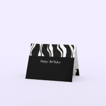 Black and White Zebra Stripe Birthday cards