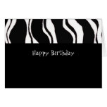 Black and White Zebra Stripe Birthday Cards