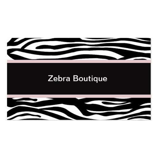 Black and White Zebra stripes animal print Business Card (back side)
