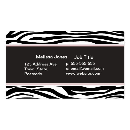 Black and White Zebra stripes animal print Business Card