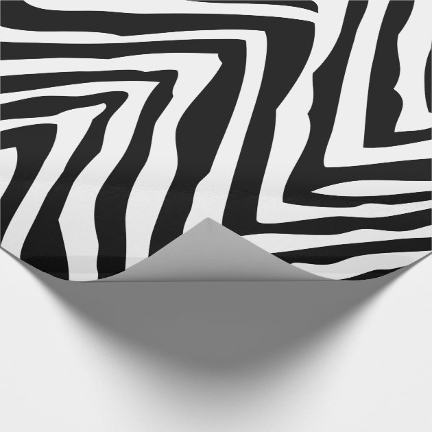 Black and White Zebra Stripes Animal Print Wrapping Paper 4/4