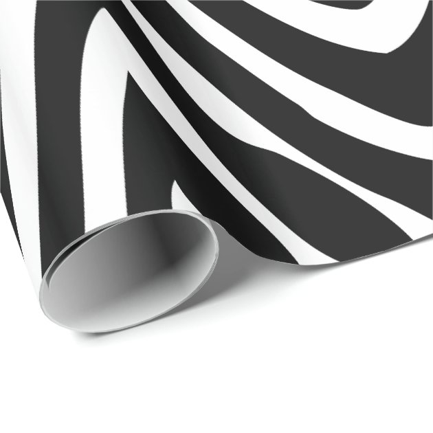 Black and White Zebra Stripes Animal Print Wrapping Paper-2