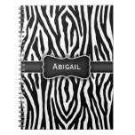 Black and White Zebra Stripes Notebook