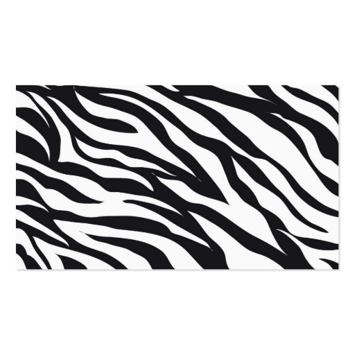 Black and White Zebra Stripes Print Pattern Gifts Business Card Template (back side)