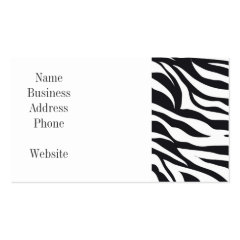Black and White Zebra Stripes Print Pattern Gifts Business Card Template