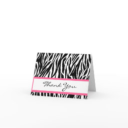 Black and White Zebra Thank You Card card