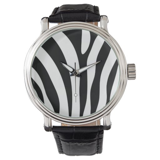 Black and white zebra wrist watch Zazzle