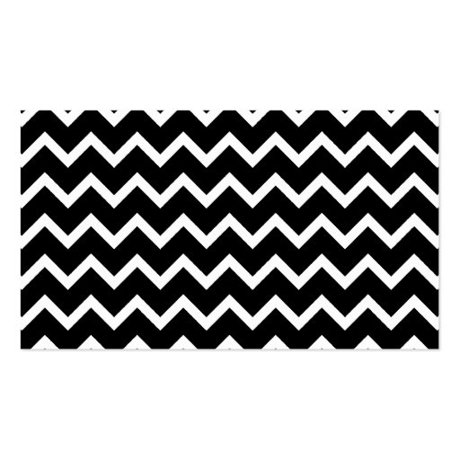 Black and White Zig Zag Pattern. Business Card Template (back side)