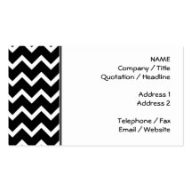 Black and White Zig Zag Pattern. Business Card Template