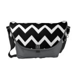 Black and White Zig Zag Pattern. Courier Bags