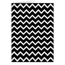 Black and White Zig Zag Pattern. Greeting Cards