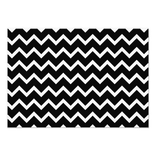 Black and White Zig Zag Pattern. Invitations
