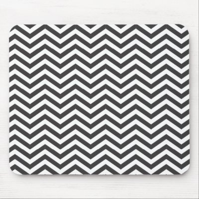 Black and White Zig Zag Pattern Mouse Pads by CreativeArtDesign