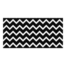 Black and White Zig Zag Pattern. Photo Card