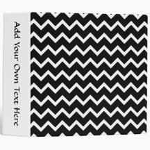 Black and White Zig Zag Pattern. Vinyl Binders