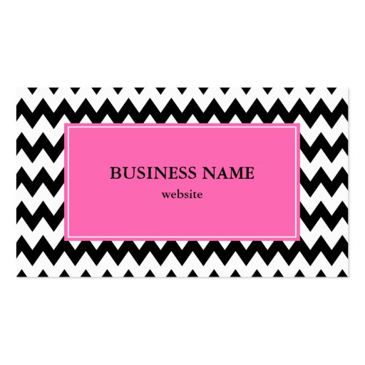 Black and White Zigzag Business Cards (back side)