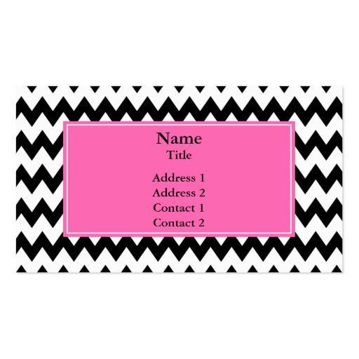 Black and White Zigzag Business Cards (front side)