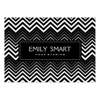 Black And White Zigzag Chevron Pack Of Chubby Business Cards