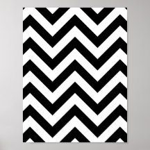 Black and white  Zigzag Chevron Pattern Print