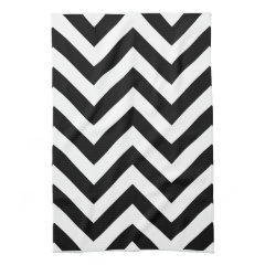 Black and white  Zigzag Chevrons Pattern Kitchen Towel