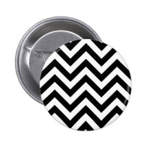 Black and white  Zigzag Chevrons Pattern Pin