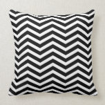 Black and White Zigzag Pattern Pillow