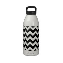 Black and White Zigzag water bottles
