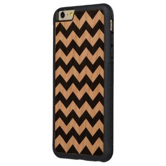 Black and White Zigzag Carved® Cherry iPhone 6 Plus Bumper