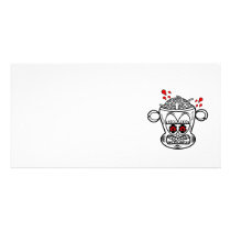 Black and white zombie monkey photo greeting card