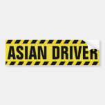 Black and Yellow Asian Driver Bumper Sticker