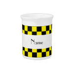 Black and yellow checkered pattern drink pitcher
